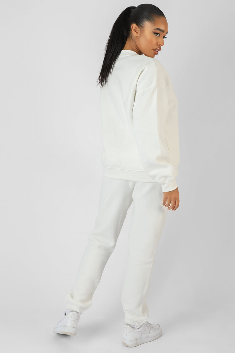 VARSITY EMBROIDERY SWEATSHIRT ECRU