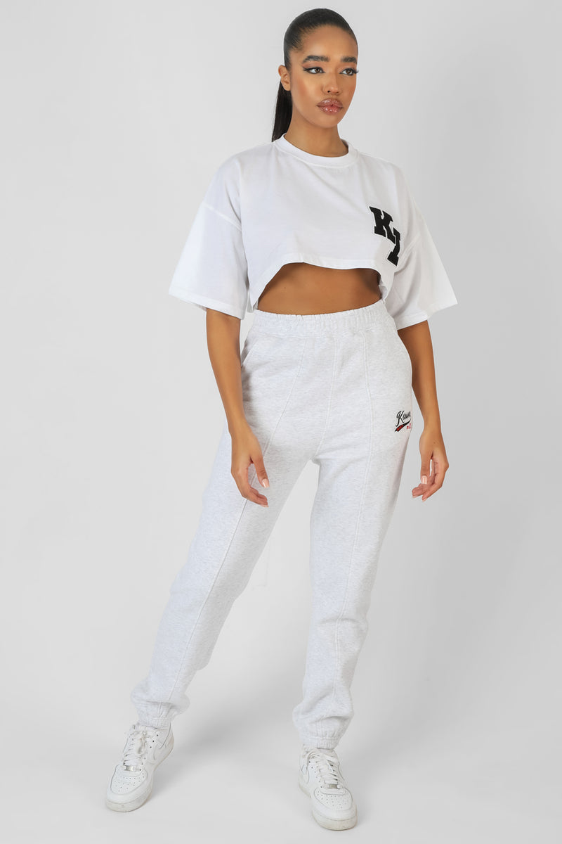 VARSITY SUPER CROPPED T-SHIRT WHITE