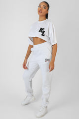 VARSITY SUPER CROPPED T-SHIRT WHITE