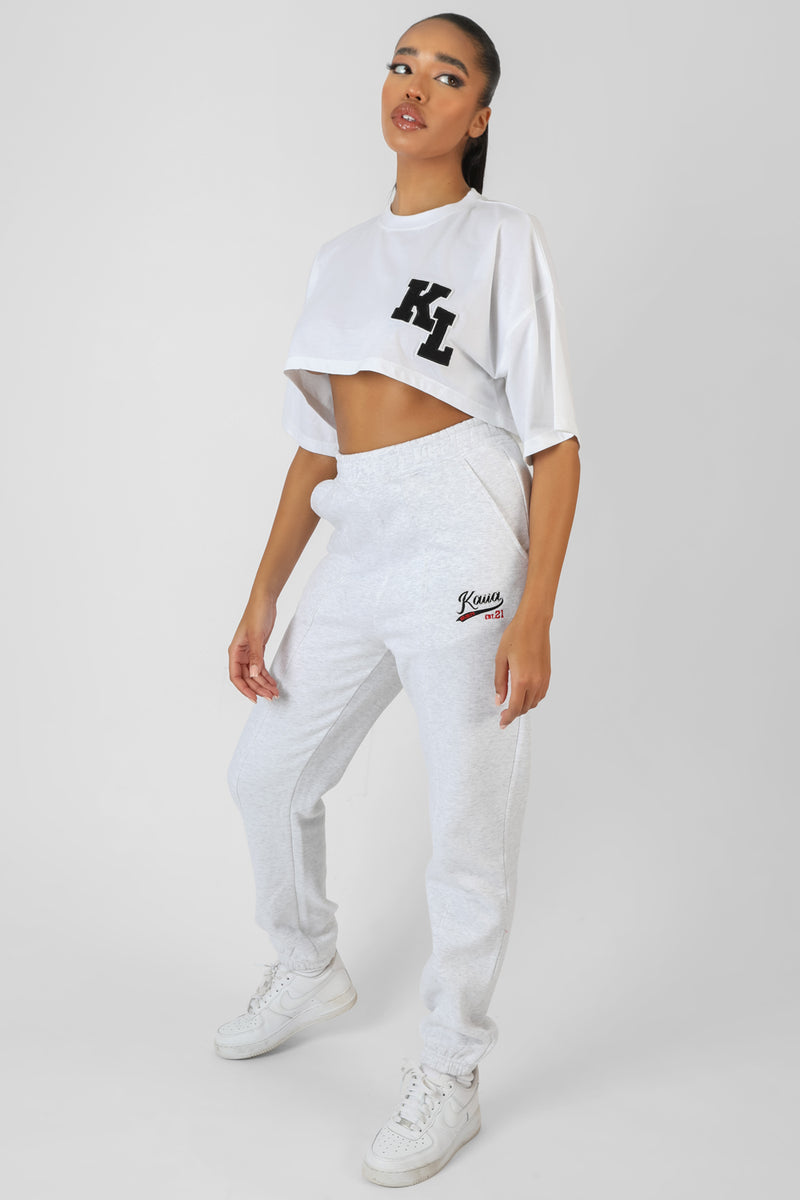 VARSITY SUPER CROPPED T-SHIRT WHITE