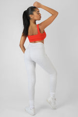 VARSITY EMBROIDERY CROP TOP FLAME RED