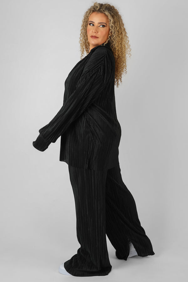 CURVE PLISSE TROUSER BLACK