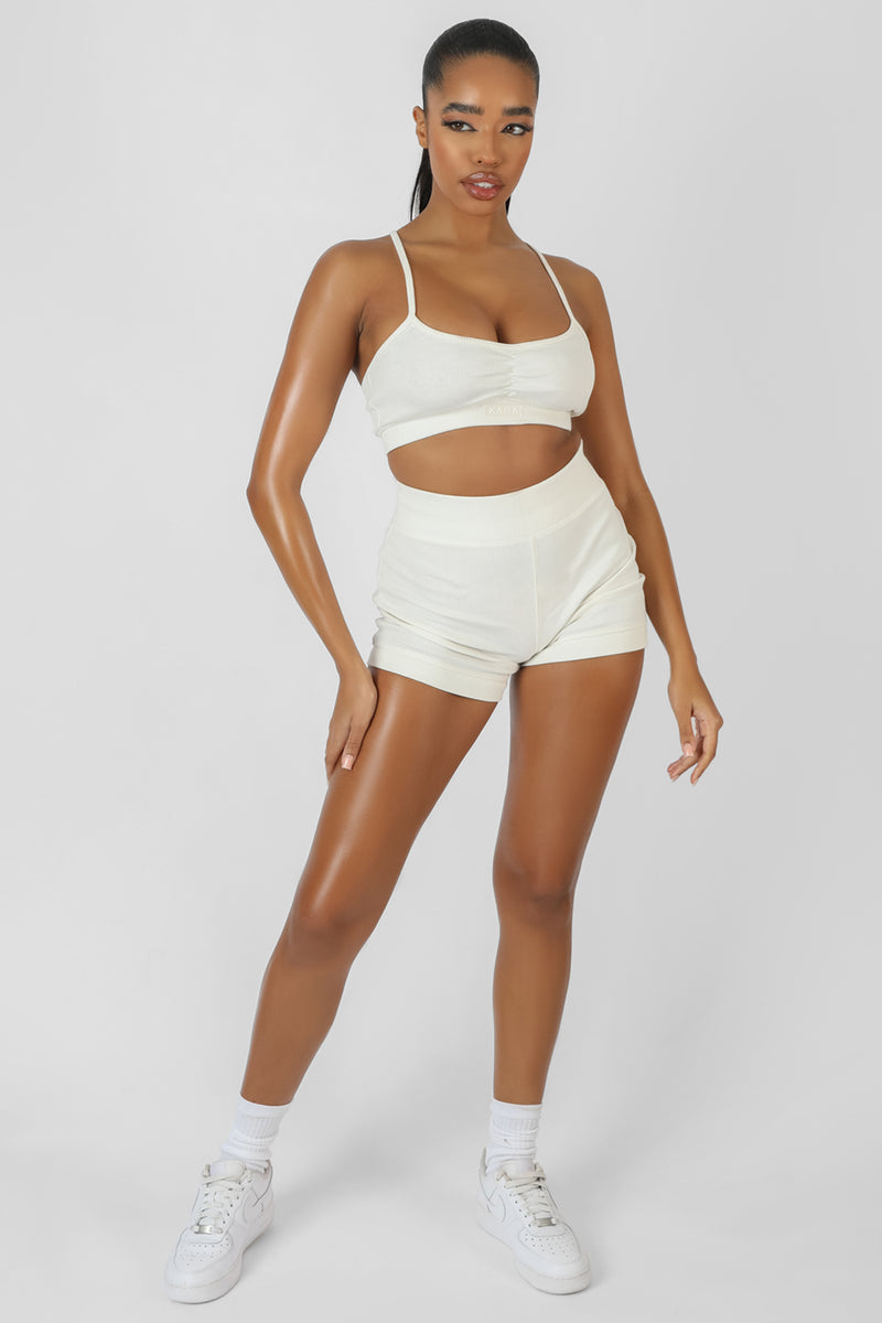 ATHLEISURE BOOTY SHORTS WHITE