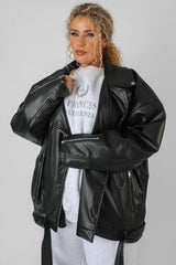 CURVE PU OVERSIZED BIKER JACKET