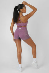 ATHLEISURE RIBBED BOOTY SHORTS PURPLE