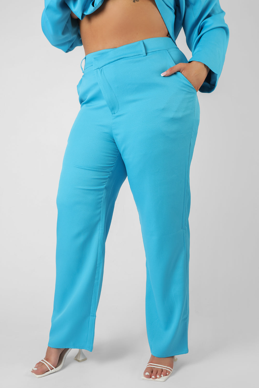 CURVE STRAIGHT LEG TROUSER BLUE