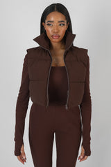 RIB SQUARE NECK LEGGING UNITARD JUMPSUIT CHOCOLATE