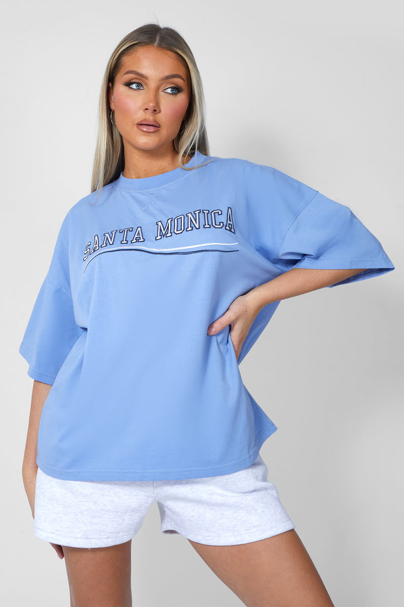 SANTA MONICA OVERSIZED T-SHIRT BLUEBELL