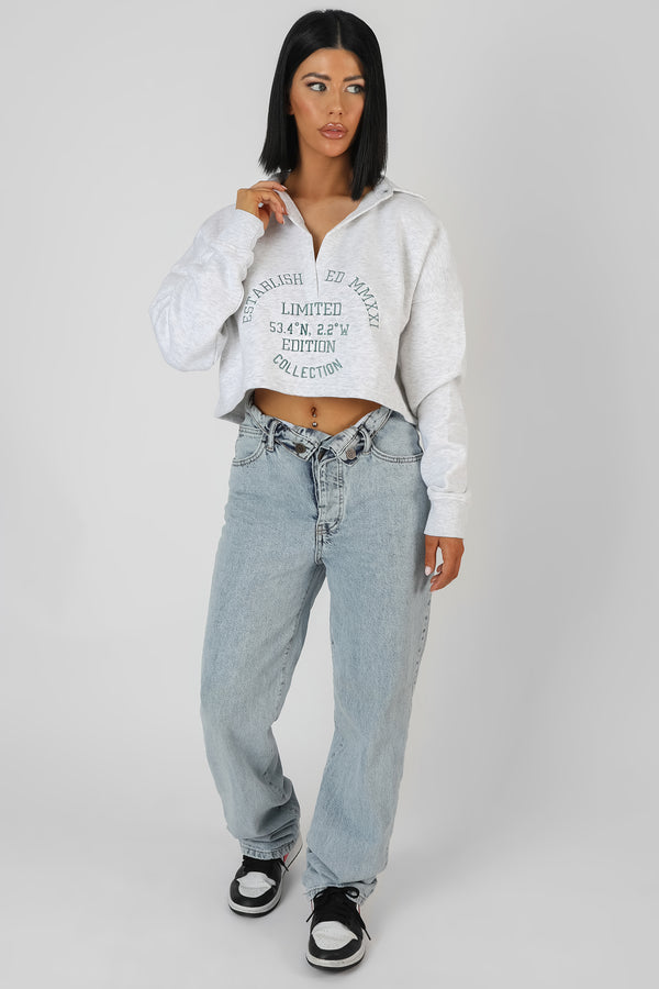 LIMITED EDITION EMBROIDERY SWEATSHIRT OATMEAL MARL