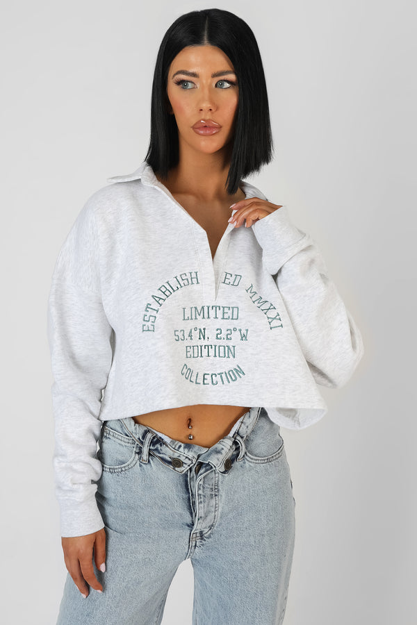 LIMITED EDITION EMBROIDERY SWEATSHIRT OATMEAL MARL