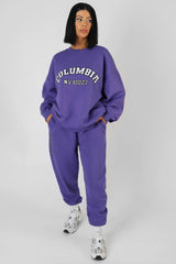 EMBROIDERED SLOGAN 90'S JOGGER PURPLE