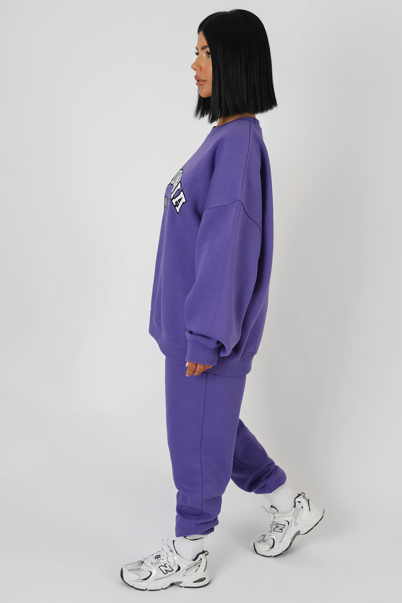 EMBROIDERED SLOGAN 90'S JOGGER PURPLE