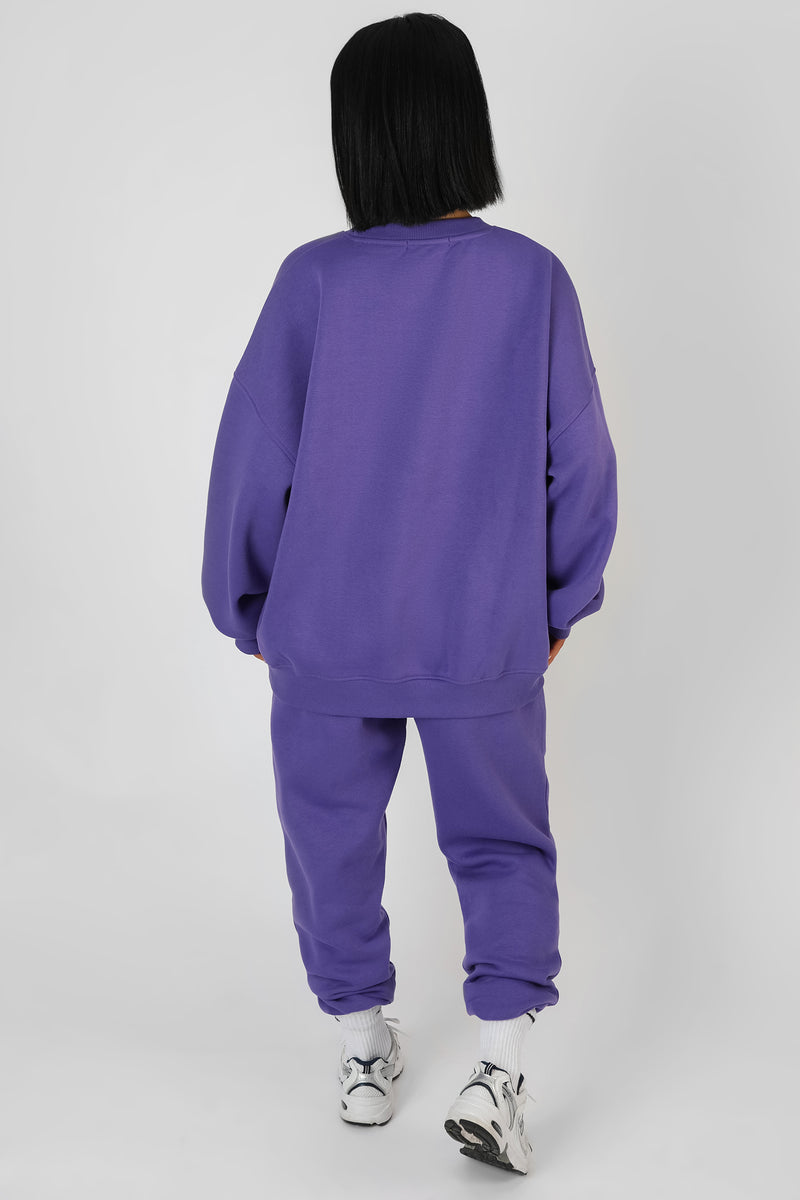 EMBROIDERED SLOGAN 90'S JOGGER PURPLE