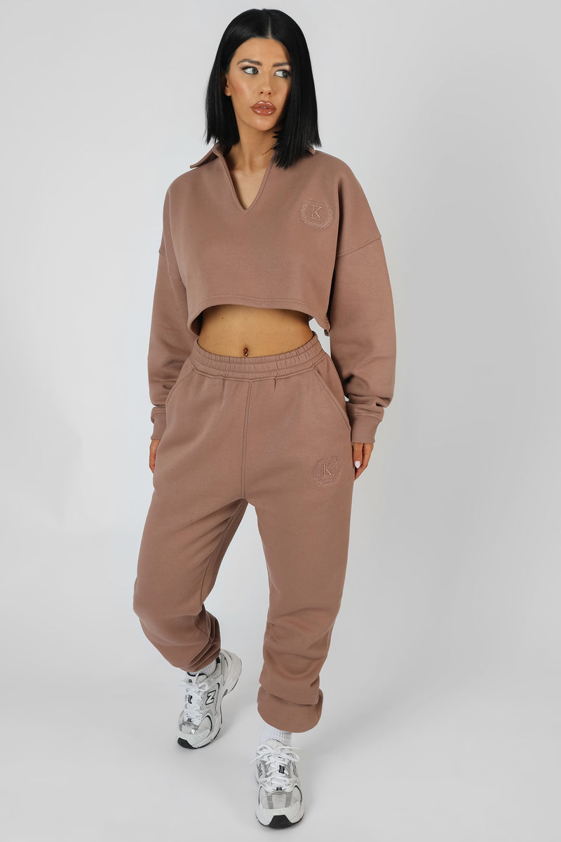 OVERSIZED CROPPED POLO SHIRT FRAPPE