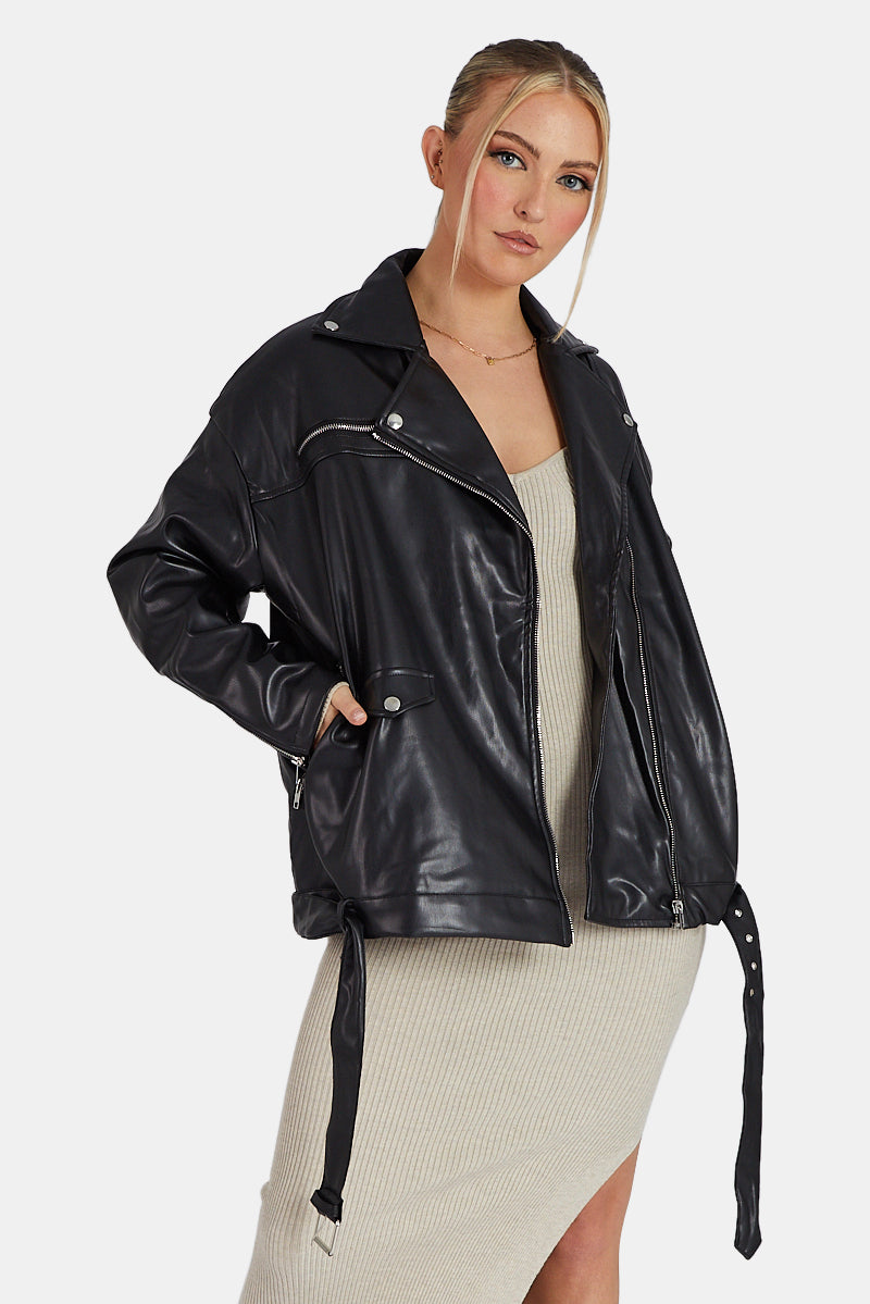 Pu Biker Jacket Black