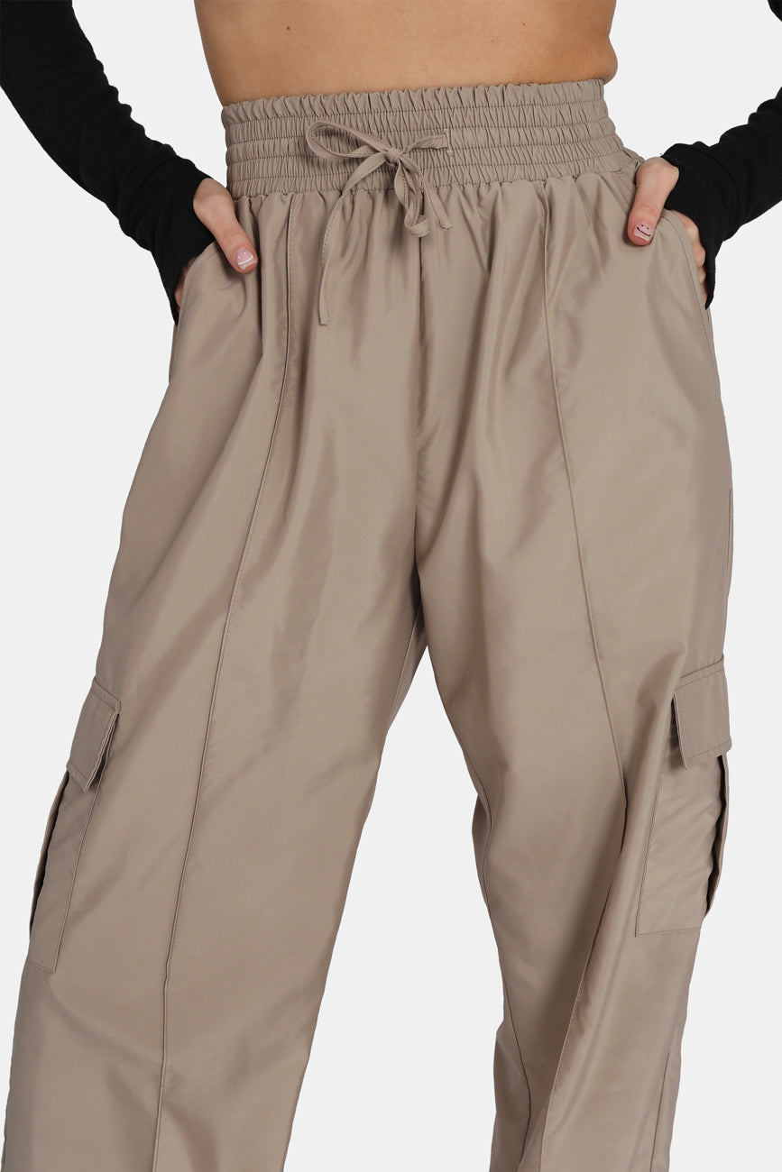 SPLIT HEM CARGO TROUSERS STONE