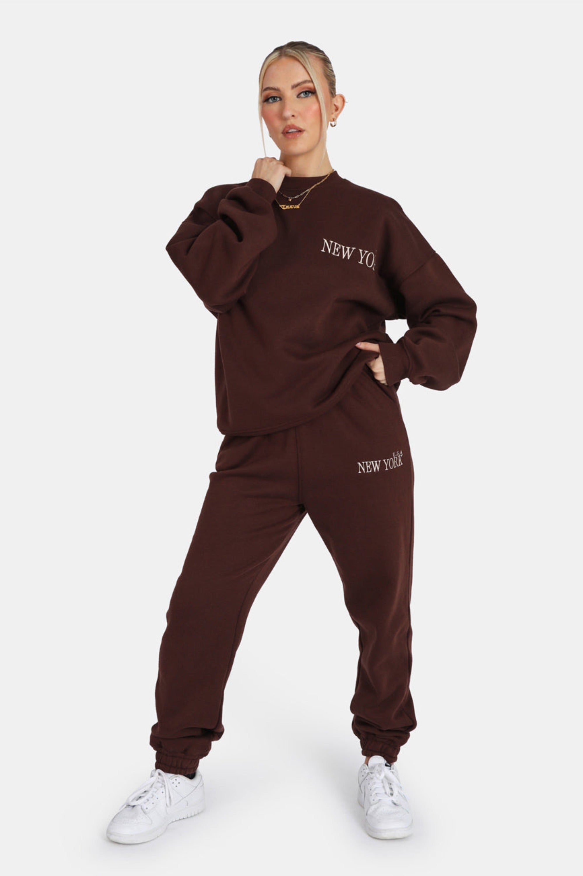 NEW YORK OVERSIZED SWEATSHIRT CHOCOLATE