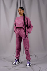 SELF LOVE CLUB EMBROIDERY JOGGERS PURPLE