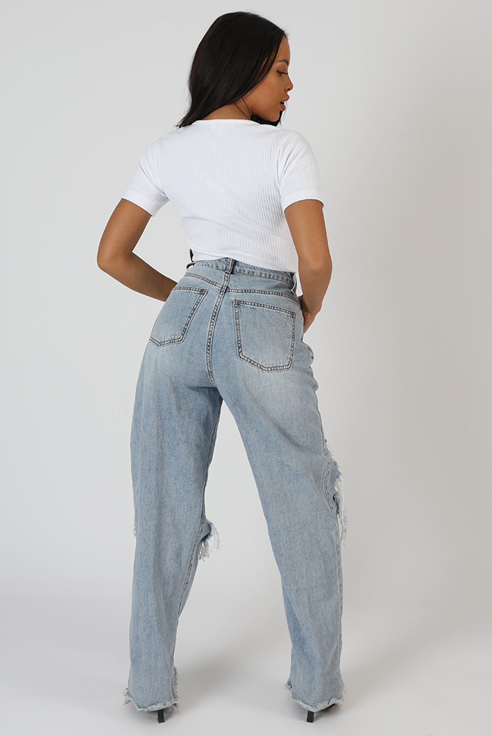 KNOTCH FRONT SHORT SLEEVE RIBBED BODYSUIT WHITE