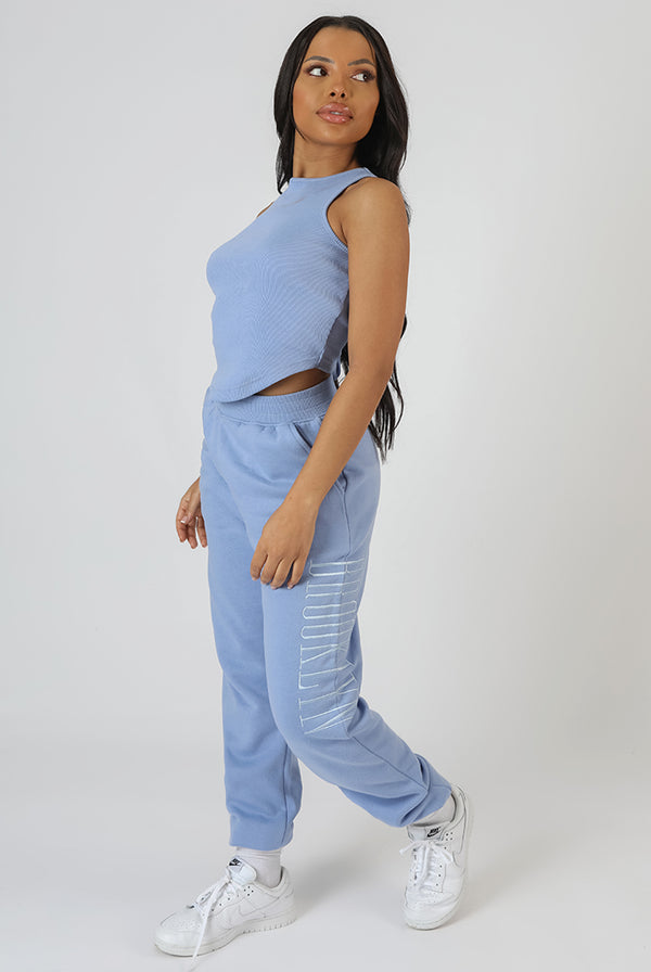 DIPPED HEM RACER TOP BLUEBELL