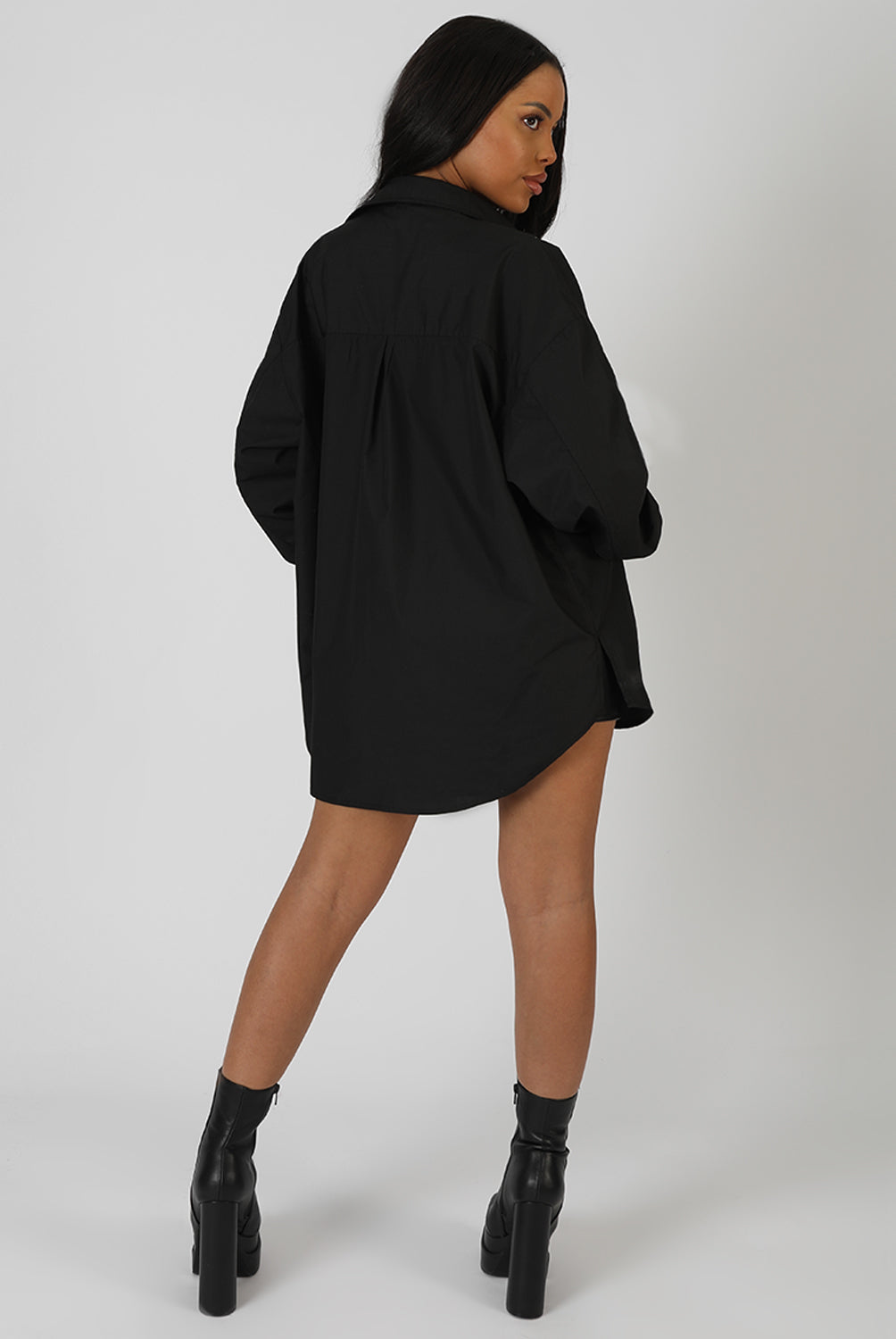OVERSIZED POCKET POPLIN SHIRT BLACK