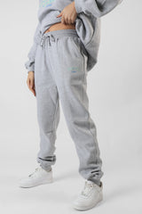 OVERSIZED FIT DENVER PRINT SEAM DETAIL JOGGERS GREY