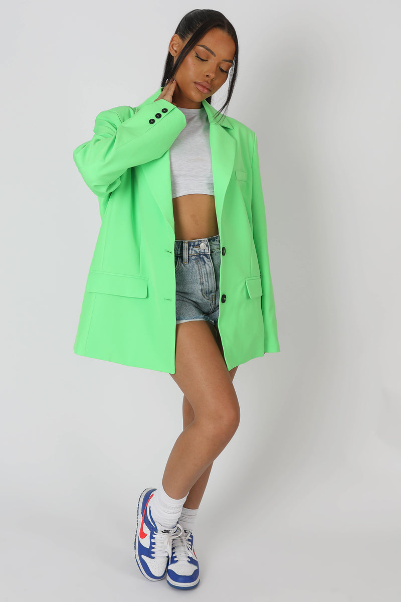 OVERSIZED MASCULINE BLAZER JACKET GREEN