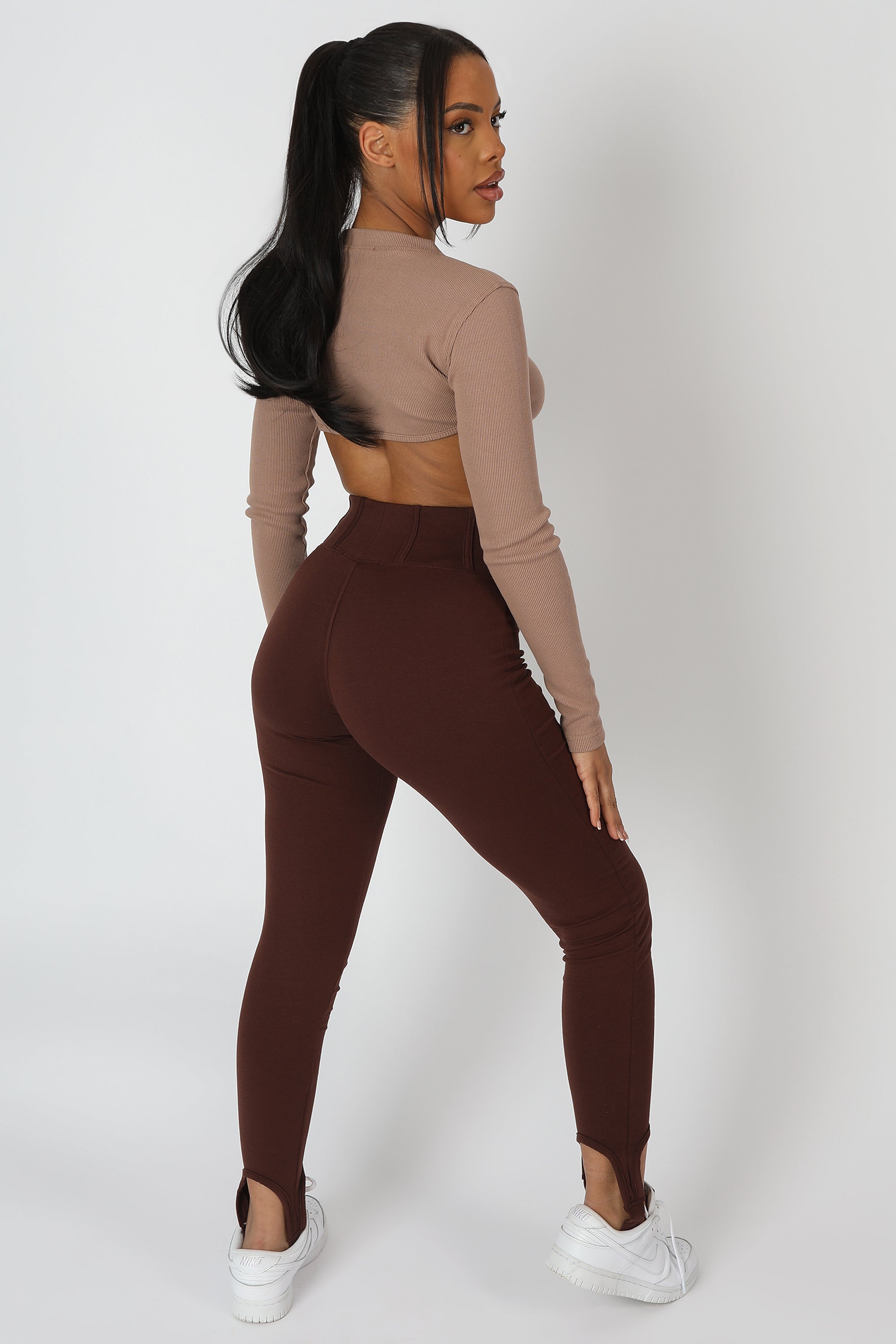 SCOOP STIRRUP CORSET LEGGING CHOCOLATE