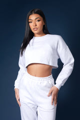 OVERSIZED CROPPED SWEAT OATMEAL MARL