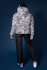 REVERSIBLE QUILTED PUFFER GREEN AND ZEBRA