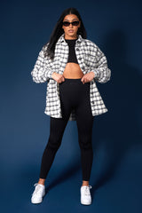 OVERSIZED HOUNDSTOOTH SHACKET GREY
