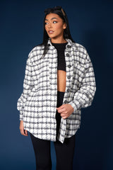 OVERSIZED HOUNDSTOOTH SHACKET GREY