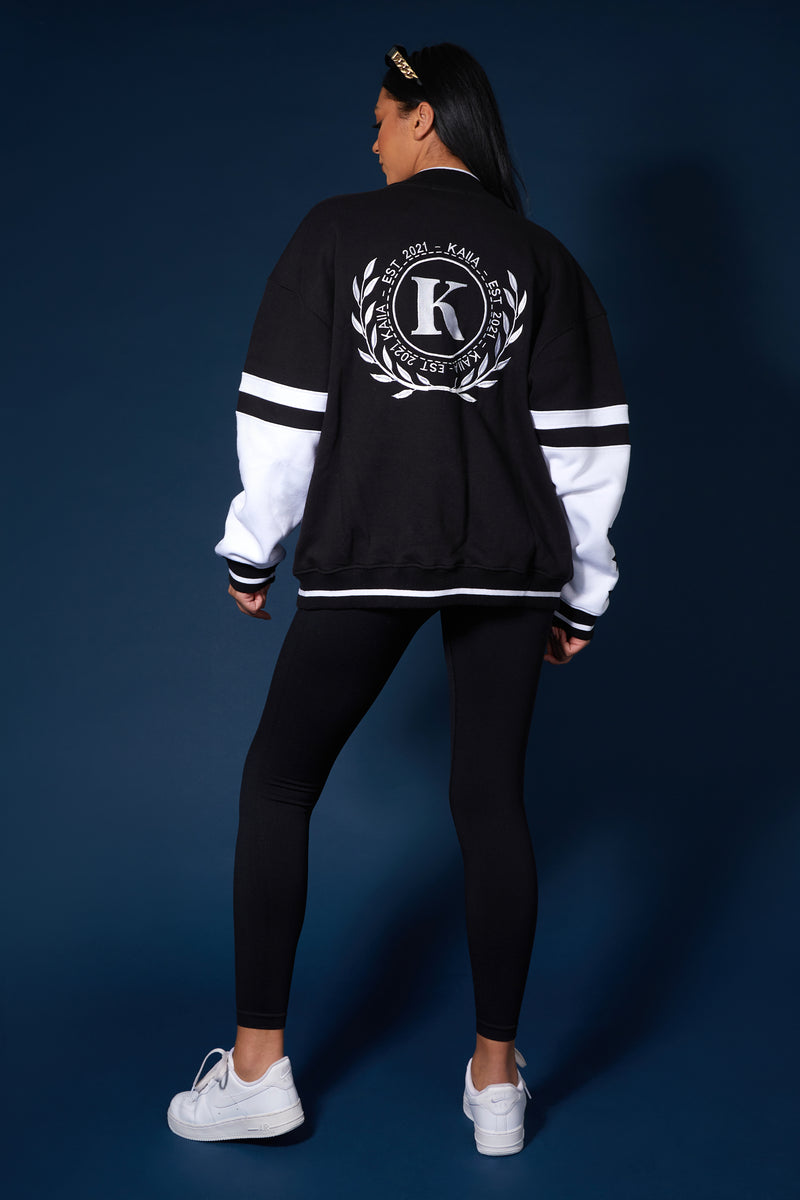 KAIIA LOGO VARSITY JACKET BLACK