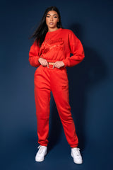 VARSITY TONAL 90'S JOGGERS FLAME RED