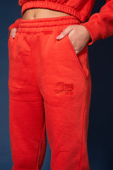 VARSITY TONAL 90'S JOGGERS FLAME RED