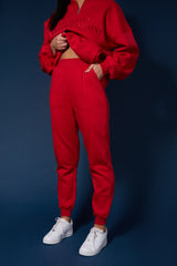 SEAM FRONT 90S JOGGERS RED