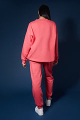 TONAL EMBROIDERY JOGGERS CORAL