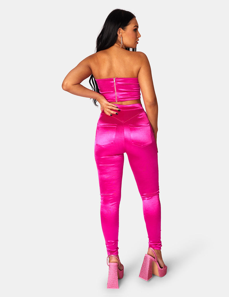 DISCO SKINNY LEG TROUSERS PINK