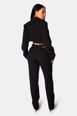 STRAPPY WAIST CIGARETTE TROUSER BLACK