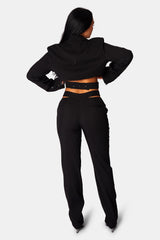 STRAPPY WAIST CIGARETTE TROUSER BLACK