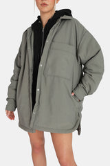 Padded Oversized Shacket Slate