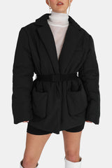 Belted Puffer Blazer Black