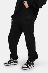 Oversized Fit Printed Jogger Black