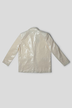 PREMIUM SEQUIN OVERSIZED BLAZER ECRU
