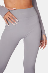 KAIIA PREMIUM RIB SEAMLESS LEGGINGS GREY