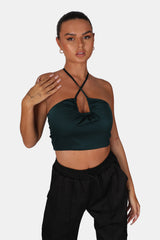 U TRIM SATIN BRALET FOREST GREEN