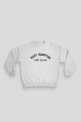 EAST HAMPTON EMBROIDERED OVERSIZED SWEATSHIRT OATMEAL MARL