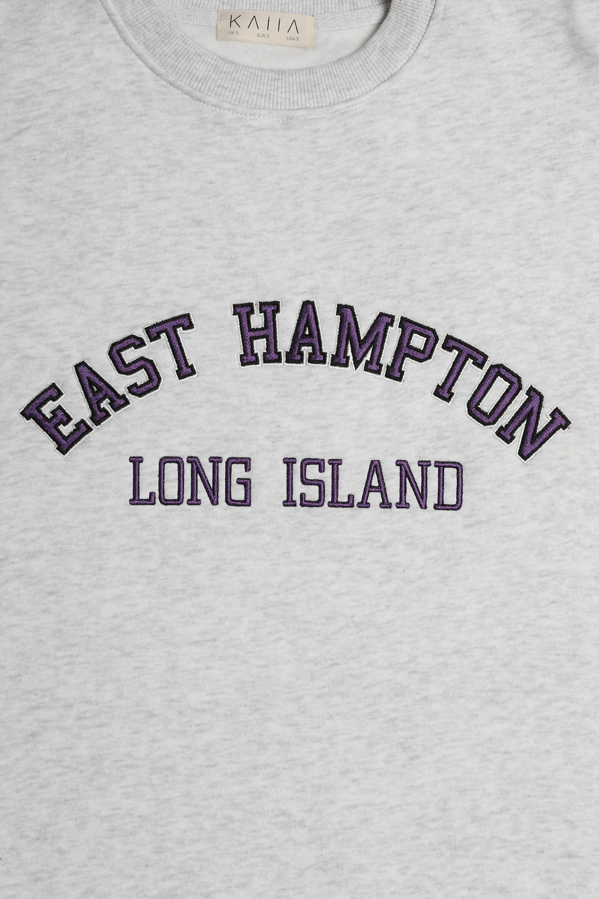 EAST HAMPTON EMBROIDERED OVERSIZED SWEATSHIRT OATMEAL MARL
