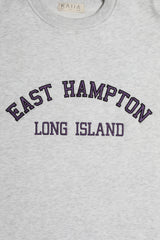 EAST HAMPTON EMBROIDERED OVERSIZED SWEATSHIRT OATMEAL MARL