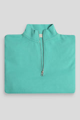 HALF ZIP CROP PULLOVER SWEATSHIRT PEPPERMINT